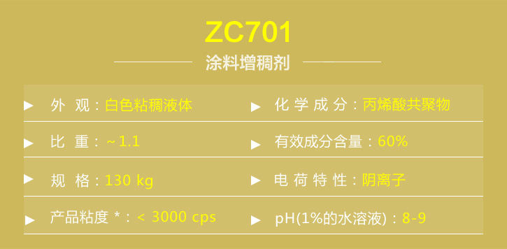 涂料增稠劑ZC701詳情